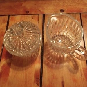 Princess House lead crystal creamer and sugar bowl